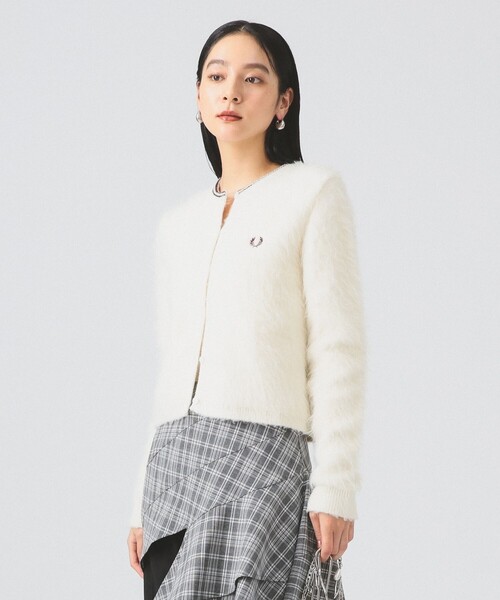 別注】FRED PERRY / Fluffy Crewneck Knit Cardigan（カーディガン