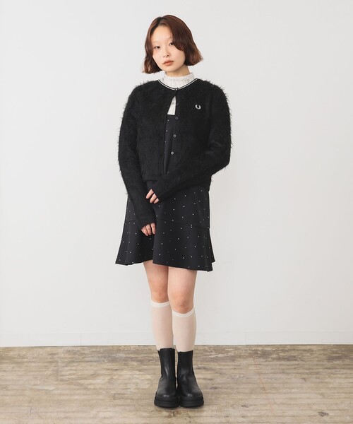 別注】FRED PERRY / Fluffy Crewneck Knit Cardigan（カーディガン