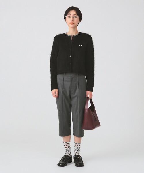 別注】FRED PERRY / Fluffy Crewneck Knit Cardigan