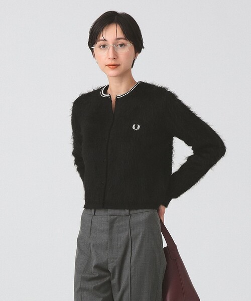 FRED PERRY 別注 Fluffy ニットカーディガン2023aw 別注】FRED PERRY / Fluffy Crewneck Knit Cardigan