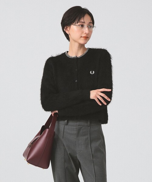 FRED PERRY 別注 Fluffy ニットカーディガン2023aw 別注】FRED PERRY / Fluffy Crewneck Knit Cardigan