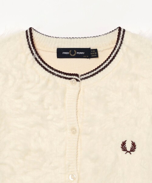 別注】FRED PERRY / Fluffy Crewneck Knit Cardigan（カーディガン