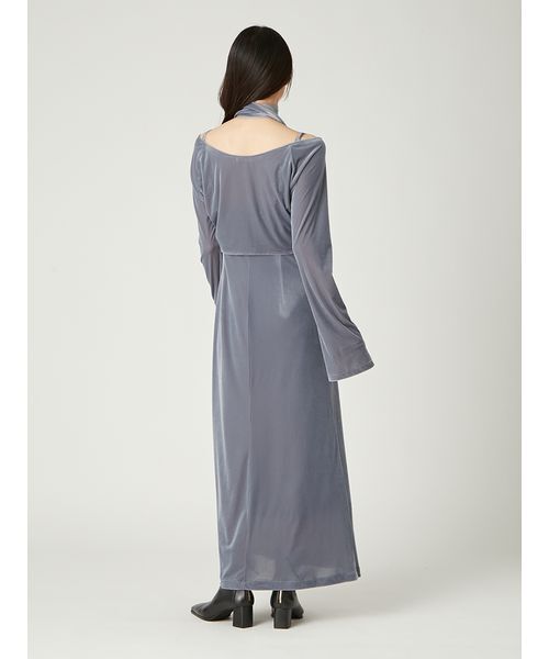 FRAY I.D（フレイアイディー）の「シアーベロアカーデ&キャミワンピース（ワンピース・レディース・ブラック/ピンクベージュ/ブルー・0/1）」の12枚目の写真