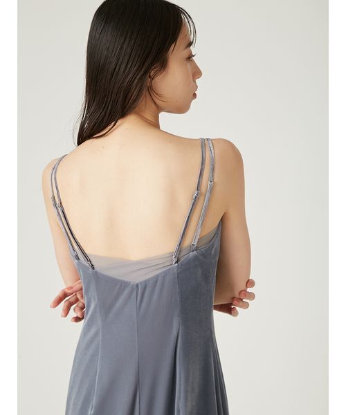 FRAY I.D（フレイアイディー）の「シアーベロアカーデ&キャミワンピース（ワンピース・レディース・ブラック/ピンクベージュ/ブルー・0/1）」の19枚目の写真