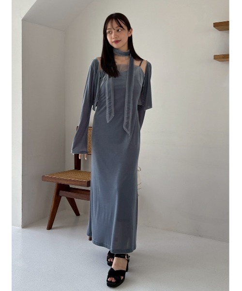 FETICO ベロアシアーキャミワンピース シアーベロアキャミワンピース≪手洗い可能≫ | MAYSON GREY（Women