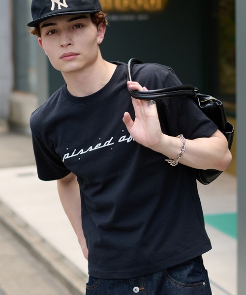 kutir（クティール）の「ASSORTED STUDS DESIGN TEE／アソートスタッズデザインTEE（Tシャツ/カットソー・メンズ・ブラック/ホワイト系/ネイビー系/ホワイト/ブラック系/ネイビー・MEDIUM/LARGE）」の4枚目の写真