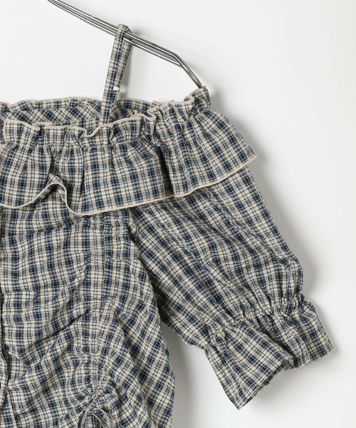 3.3 Field Trip （3.3フィールドトリップ）の「3.3 Field Trip／チェックオフショルブラウス（シャツ/ブラウス・レディース・ネイビー/レッド・FREE）」の12枚目の写真