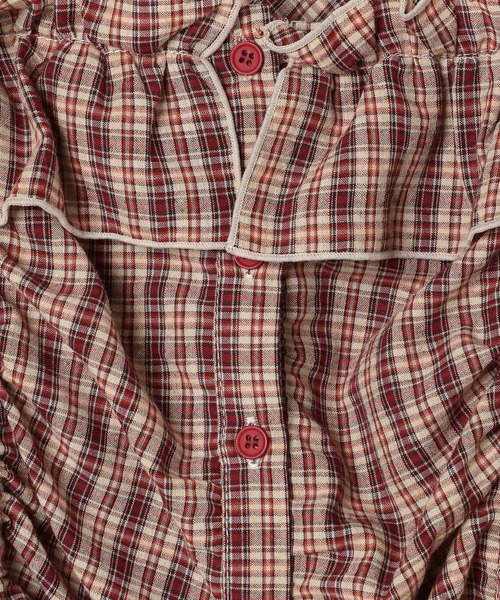 3.3 Field Trip （3.3フィールドトリップ）の「3.3 Field Trip／チェックオフショルブラウス（シャツ/ブラウス・レディース・ネイビー/レッド・FREE）」の8枚目の写真