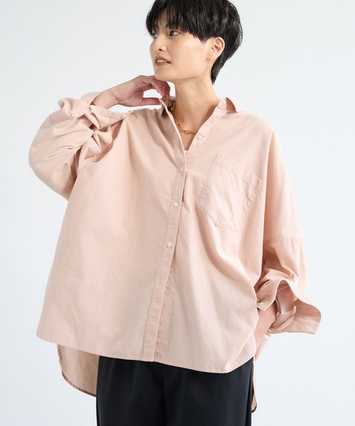 BARNYARDSTORM（バンヤードストーム）の「BARNYARDSTORM / ワイドシルエットコーデュロイシャツ / マシンウォッシャブル【WEB限定カラー】【「BABALOG」チャンネルご紹介アイテム】（シャツ/ブラウス・レディース・ベージュ/ネイビー/ブラウン/ピンク・S/M）」の5枚目の写真