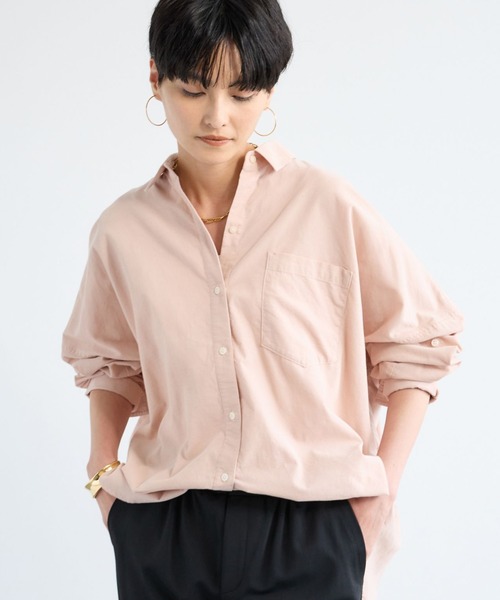 BARNYARDSTORM（バンヤードストーム）の「BARNYARDSTORM / ワイドシルエットコーデュロイシャツ / マシンウォッシャブル【WEB限定カラー】【「BABALOG」チャンネルご紹介アイテム】（シャツ/ブラウス・レディース・ベージュ/ネイビー/ブラウン/ピンク・S/M）」の7枚目の写真