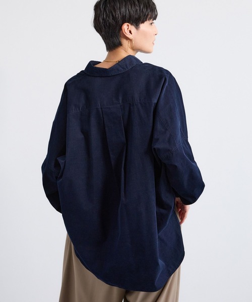 BARNYARDSTORM（バンヤードストーム）の「BARNYARDSTORM / ワイドシルエットコーデュロイシャツ / マシンウォッシャブル【WEB限定カラー】【「BABALOG」チャンネルご紹介アイテム】（シャツ/ブラウス・レディース・ベージュ/ネイビー/ブラウン/ピンク・S/M）」の14枚目の写真