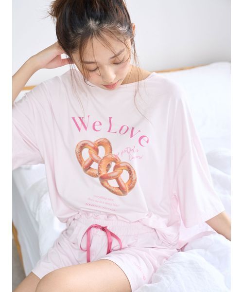 接触冷感】オーバーサイズカットセットアップ（ルームウェア/パジャマ