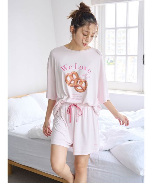 接触冷感】オーバーサイズカットセットアップ（ルームウェア/パジャマ