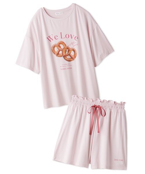 SNIDEL HOME（スナイデルホーム）の「【接触冷感】オーバーサイズカットセットアップ（ルームウェア/パジャマ・レディース・ブルー/アイボリー/グレー/ピンク・F）」の12枚目の写真