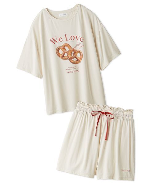 SNIDEL HOME（スナイデルホーム）の「【接触冷感】オーバーサイズカットセットアップ（ルームウェア/パジャマ・レディース・ブルー/アイボリー/グレー/ピンク・F）」の9枚目の写真