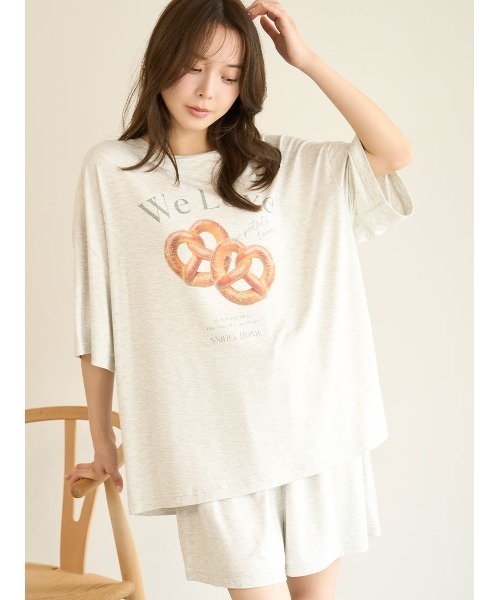 接触冷感】オーバーサイズカットセットアップ（ルームウェア/パジャマ