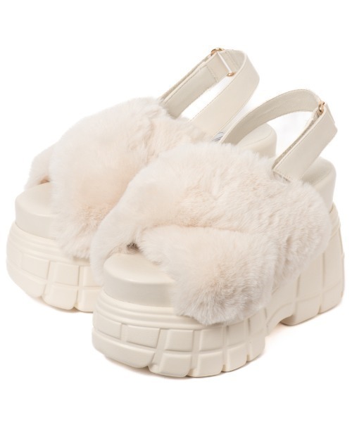 25AW新作】【R&E】クロスファーバックベルト厚底サンダル（サンダル