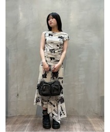 Desigual（デシグアル）の「新聞プリントアシンメトリーソフトスカート（スカート）」