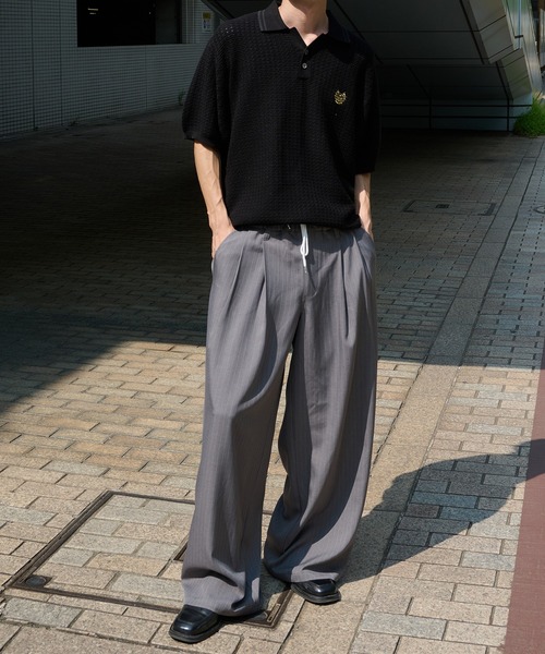 Perushu（ペルーシュ）の「ダブルウエストピンストライプスラックス（スラックス・メンズ・グレー/ブラック・SMALL/MEDIUM/LARGE）」の9枚目の写真