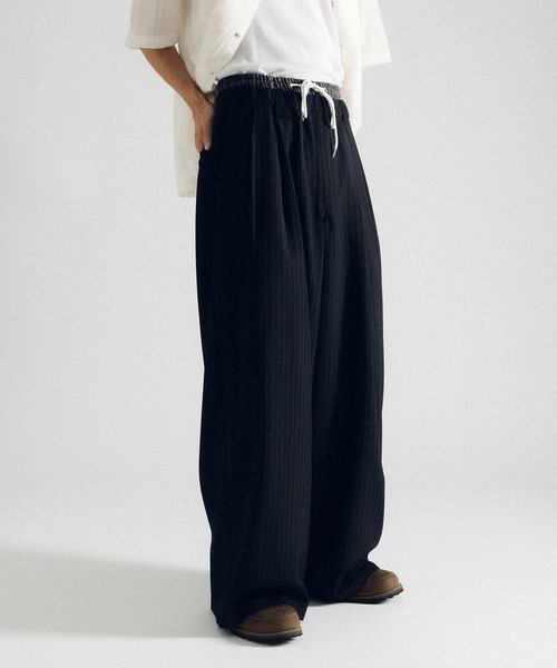 Perushu（ペルーシュ）の「ダブルウエストピンストライプスラックス（スラックス・メンズ・グレー/ブラック・SMALL/MEDIUM/LARGE）」の10枚目の写真