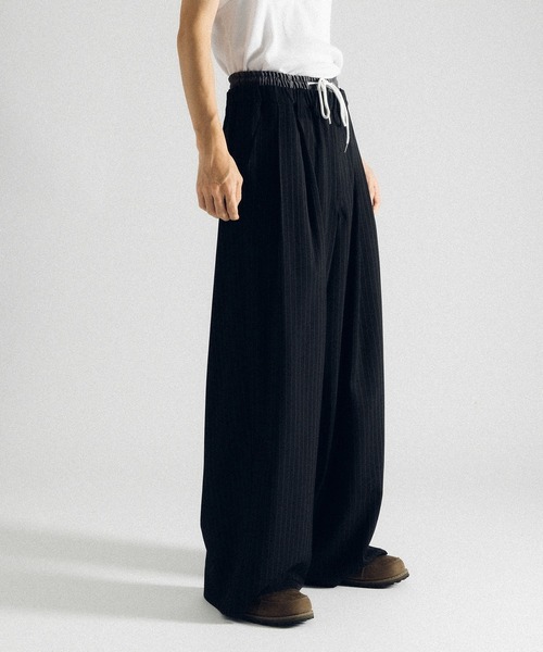 Perushu（ペルーシュ）の「ダブルウエストピンストライプスラックス（スラックス・メンズ・グレー/ブラック・SMALL/MEDIUM/LARGE）」の12枚目の写真