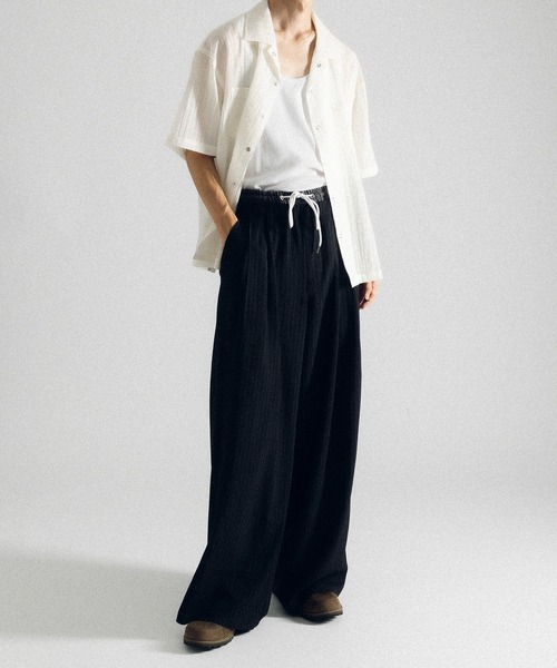 Perushu（ペルーシュ）の「ダブルウエストピンストライプスラックス（スラックス・メンズ・グレー/ブラック・SMALL/MEDIUM/LARGE）」の14枚目の写真