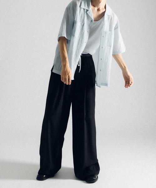 Perushu（ペルーシュ）の「ダブルウエストピンストライプスラックス（スラックス・メンズ・グレー/ブラック・SMALL/MEDIUM/LARGE）」の20枚目の写真