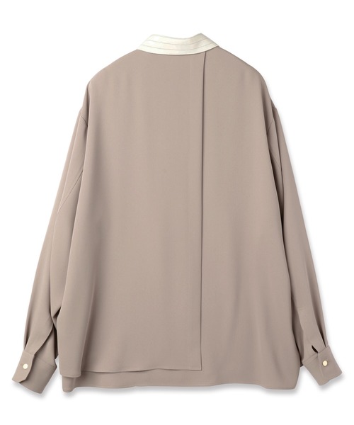 CULLNI（クルニ）の「Stripe Collar Double Cloth Asymmetrical Layered Shirt（シャツ/ブラウス・メンズ・アッシュブラウン/ブラック・1/0/2）」の6枚目の写真