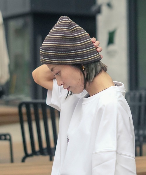 ELEMENT(エレメント)の「ELEMENT メンズ MID LOWCASE BEANIE S ビーニー 【2025年秋冬モデル】/エレメントボーダー柄ニット帽・ビーニー(ニットキャップ/ビーニー・メンズ・ブラウン系その他/ベージュ系その他・FREE)」の5枚目の写真