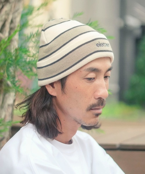 ELEMENT(エレメント)の「ELEMENT メンズ MID LOWCASE BEANIE S ビーニー 【2025年秋冬モデル】/エレメントボーダー柄ニット帽・ビーニー(ニットキャップ/ビーニー・メンズ・ブラウン系その他/ベージュ系その他・FREE)」の9枚目の写真