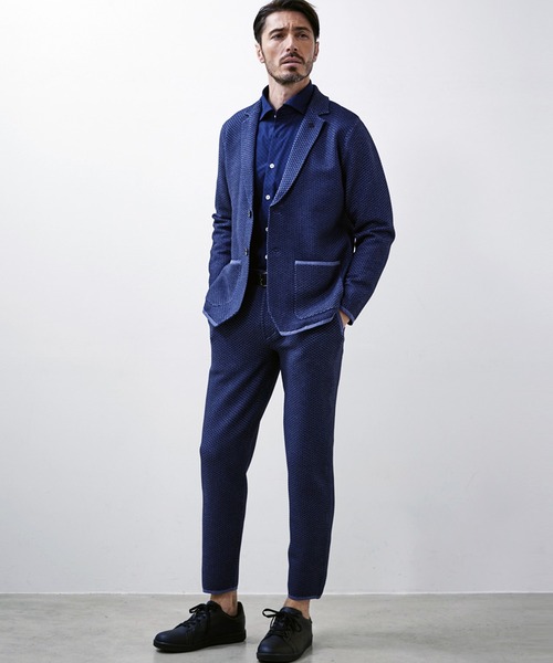 g-stage（ジーステージ）の「春夏G-ZERO ハニカム サマーニット ジャケット 　ジ－ステ－ジ（テーラードジャケット・メンズ・チャコールグレー/ネイビー/ライトグレー・46/48）」の11枚目の写真