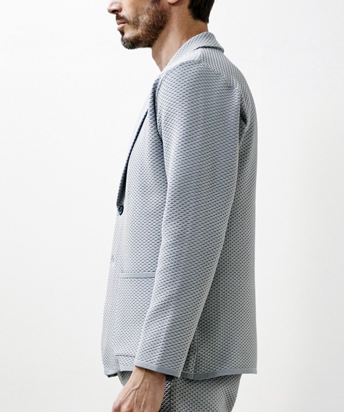 g-stage（ジーステージ）の「春夏G-ZERO ハニカム サマーニット ジャケット 　ジ－ステ－ジ（テーラードジャケット・メンズ・チャコールグレー/ネイビー/ライトグレー・46/48）」の6枚目の写真