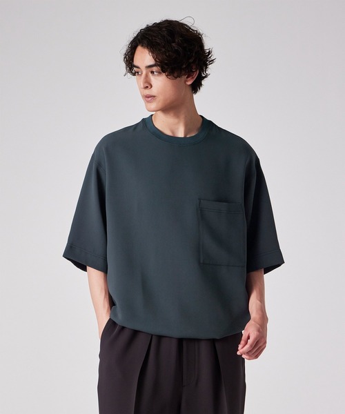 PS Paul Smith(ピーエスポールスミス)の「ライトドライテクスチャー ドローストリング Tシャツ【252750 EXT01】(Tシャツ/カットソー・メンズ・ブラック/パープル/ブルー・MEDIUM/SMALL/LARGE/X-LARGE)」の1枚目の写真