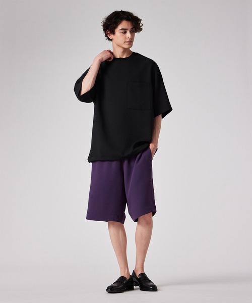 PS Paul Smith(ピーエスポールスミス)の「ライトドライテクスチャー ドローストリング Tシャツ【252750 EXT01】(Tシャツ/カットソー・メンズ・ブラック/パープル/ブルー・MEDIUM/SMALL/LARGE/X-LARGE)」の4枚目の写真