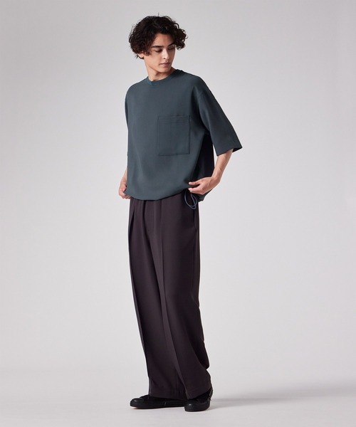 PS Paul Smith(ピーエスポールスミス)の「ライトドライテクスチャー ドローストリング Tシャツ【252750 EXT01】(Tシャツ/カットソー・メンズ・ブラック/パープル/ブルー・MEDIUM/SMALL/LARGE/X-LARGE)」の13枚目の写真