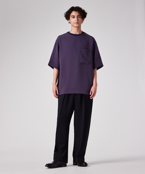PS Paul Smith(ピーエスポールスミス)の「ライトドライテクスチャー ドローストリング Tシャツ【252750 EXT01】(Tシャツ/カットソー・メンズ・ブラック/パープル/ブルー・MEDIUM/SMALL/LARGE/X-LARGE)」の20枚目の写真