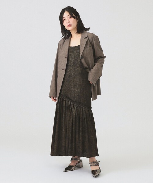 Ray BEAMS（レイビームス）の「RBS / サテンプリントキャミ ワンピース（ワンピース・レディース・ブラック/グレー・1/0）」の10枚目の写真