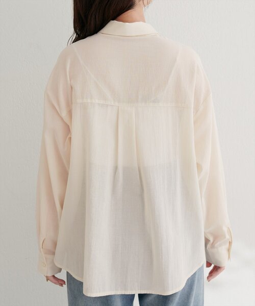 natural couture(ナチュラルクチュール)の「【WEB限定】綿シアー長袖シャツ(シャツ/ブラウス・レディース・イエロー/ピンク/ブラウン/アイボリー/チャコールグレー・FREE)」の20枚目の写真