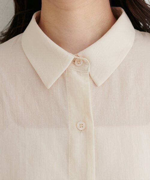 natural couture(ナチュラルクチュール)の「【WEB限定】綿シアー長袖シャツ(シャツ/ブラウス・レディース・イエロー/ピンク/ブラウン/アイボリー/チャコールグレー・FREE)」の21枚目の写真