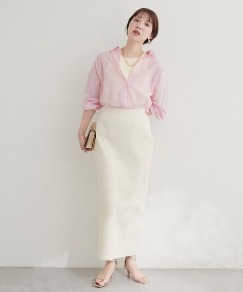 natural couture(ナチュラルクチュール)の「【WEB限定】綿シアー長袖シャツ(シャツ/ブラウス・レディース・イエロー/ピンク/ブラウン/アイボリー/チャコールグレー・FREE)」の10枚目の写真