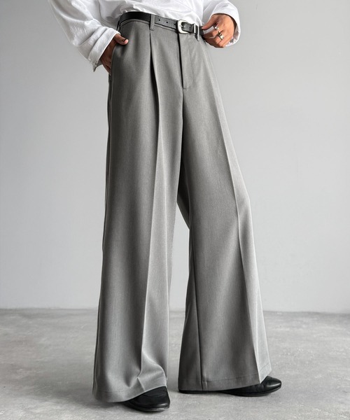 Classical Origin（クラシカルオリジン）の「「美しい落ち感。」 ワンタックセンタープレスフレアスラックス／One-tuck center-pressed flared slacks（スラックス・メンズ・ブラウン/チャコール/杢グレー/ブラック・SMALL/MEDIUM/LARGE）」の9枚目の写真