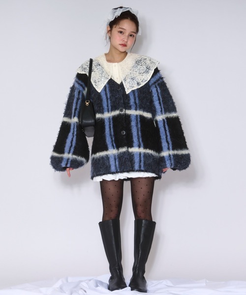 loin nuit(ロワンニュイ)の「nuance design knit cardigan / ニュアンスデザインニットカーディガン(カーディガン/ボレロ・レディース・アイボリー/グリーン/グレー/ブラック/オフホワイト・FREE)」の9枚目の写真
