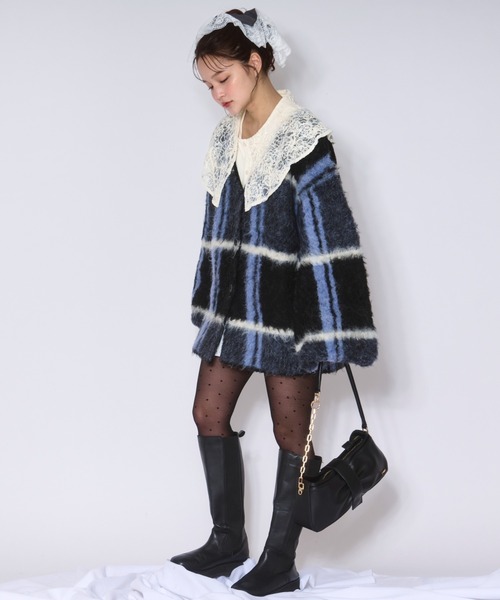 loin nuit(ロワンニュイ)の「nuance design knit cardigan / ニュアンスデザインニットカーディガン(カーディガン/ボレロ・レディース・アイボリー/グリーン/グレー/ブラック/オフホワイト・FREE)」の10枚目の写真