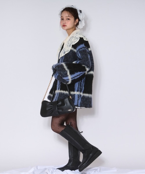 loin nuit(ロワンニュイ)の「nuance design knit cardigan / ニュアンスデザインニットカーディガン(カーディガン/ボレロ・レディース・アイボリー/グリーン/グレー/ブラック/オフホワイト・FREE)」の11枚目の写真