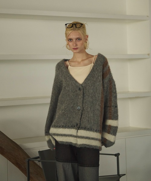 loin nuit(ロワンニュイ)の「plaid pattern knitcardigan loin nuit(ロワンニュイ)の「plaid pattern knitcardigan