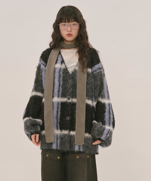 トップス mideal plaid pattern cardigan mideal（マイディール）の「plaid pattern cardigan / チェック