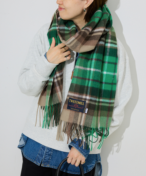 TWEED MILL（ツイードミル）の「《追加》TWEED MILL/ツイードミル ストール（ストール/ショール・レディース・チャコールグレー/ブルー/ライトグレー/ブラウン/グリーン/オートミール/タン・FREE）」の11枚目の写真