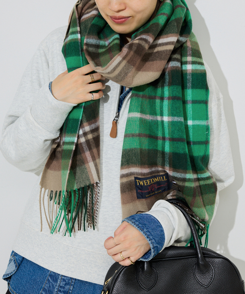 TWEED MILL（ツイードミル）の「《追加》TWEED MILL/ツイードミル ストール（ストール/ショール・レディース・チャコールグレー/ブルー/ライトグレー/ブラウン/グリーン/オートミール/タン・FREE）」の12枚目の写真