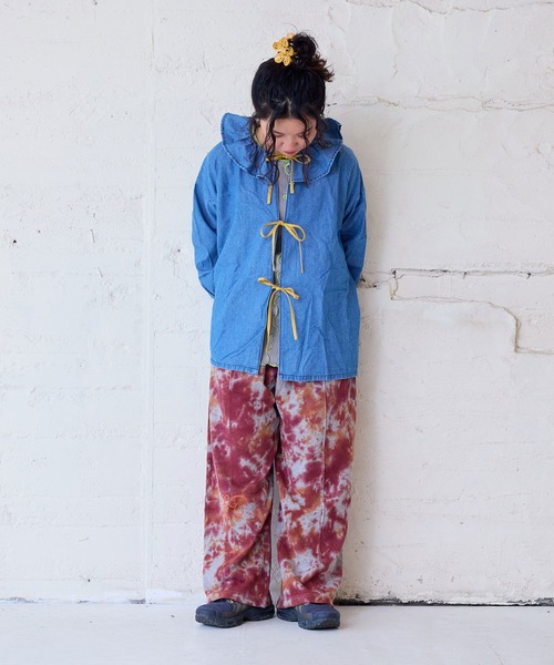 MARKEY'S(マーキーズ)の「デニムフリルカラーブラウス/おとな(シャツ/ブラウス・レディース・ブルー系その他/ブラック/ブラック系その他/ブルー・160cm)」の5枚目の写真