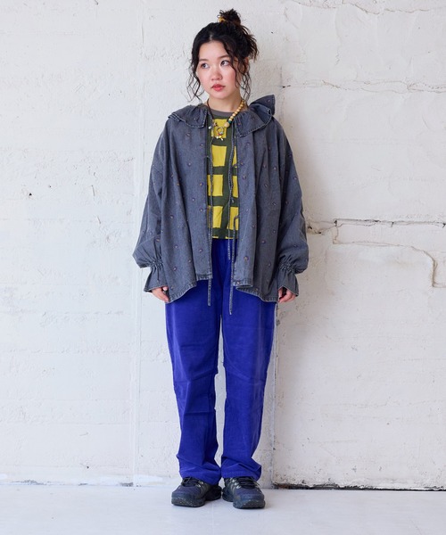 MARKEY'S(マーキーズ)の「デニムフリルカラーブラウス/おとな(シャツ/ブラウス・レディース・ブルー系その他/ブラック/ブラック系その他/ブルー・160cm)」の15枚目の写真